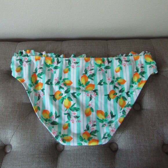 NEW Cabana by Crown & Ivy Lemonade Party Ruffle Hipster Swim Bottom - Picture 1 of 5